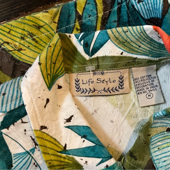 Life Style Tropical Leaf Print Blazer - Picture 6 of 11